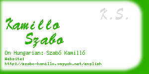 kamillo szabo business card