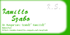 kamillo szabo business card
